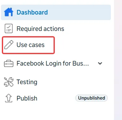 The app sidebar with the Use cases entry highlighted.